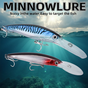 10pcs Wobbler Fishing Lures Set-High Quality Sinking Minnow Bait for Bass, Pike, and Carp Fishing -31g /48.5g/74.5g Artificial Bait with Realistic Movement