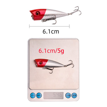 Popper Fishing Lure Hard Artificial Bait Topwater with 2 Treble Hooks Carp Fishing Lures Wobbler Crankbait Pesca