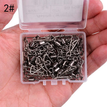 Stainless Steel Fishing Connector Pin Bearing Rolling Swivel Snap Pins Pike Fishing Tackle Accessories Fishhook Lure Swivels Set