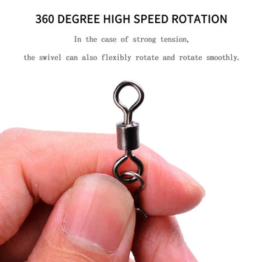 10PCS Pike Fishing Accessories Horoscope Connector Pin Bearing Rolling Swivel Stainless Steel Snap Fishhook Lure Swivels Tackle