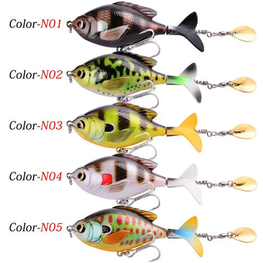 Whopper Popper Fishing Lure bait Rotate Tail Popper Lure 9.5cm 16.9g Topwater Wobble Fishing Lures Bass Fishing Tackle