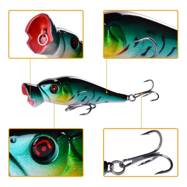 Popper Fishing lure 86mm 11.3g Trolling Wobblers Bait Top water bass isca Artificial hard Bait Fishing Tackle
