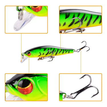 Minnow Fishing Lure 6g 7.2cm Fishing Artificial Hard Bait Bass Wobbler Lures Crankbait Pike Treble Hooks Tackle