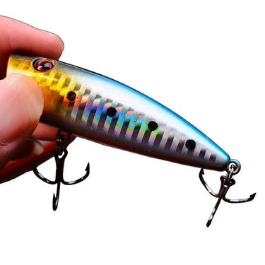 Popper Fishing Lure with 4# Hooks 7cm 9g Floating Crankbait Artificial Bait Poper Pesca Carp Pike