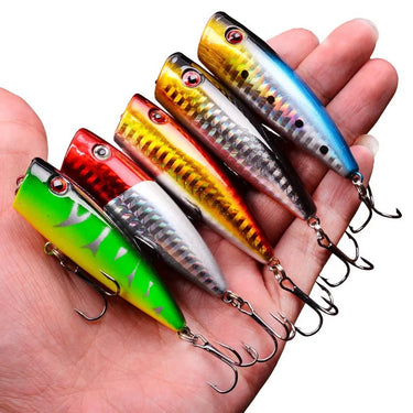 Popper Fishing Lure with 4# Hooks 7cm 9g Floating Crankbait Artificial Bait Poper Pesca Carp Pike