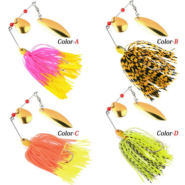 15G Spinnerbait rubber jig Metal bait Spinner spoon Fishing Lure Sequin fishing Tackle pesca Wobbler carp fishing hook 1pcs
