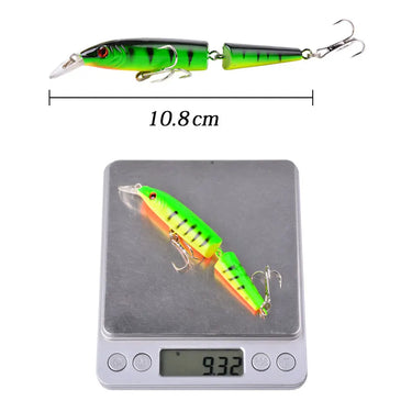 10.8cm 9.3g wobbler Pike Fishing Lures Artificial Multi Jointed Sections Bait Crankbait Fake Fish Fishing Accessories