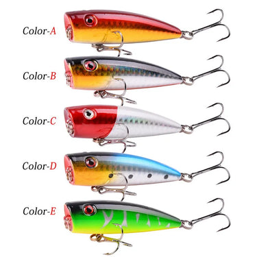 Popper Fishing Lure with 4# Hooks 7cm 9g Floating Crankbait Artificial Bait Poper Pesca Carp Pike