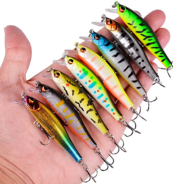 Minnow Fishing Lure 6g 7.2cm Fishing Artificial Hard Bait Bass Wobbler Lures Crankbait Pike Treble Hooks Tackle