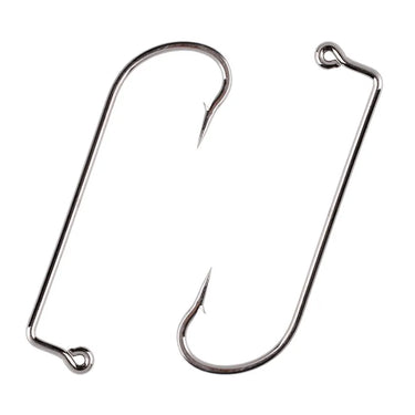 100pcs/lot Long Shank Fishing Hook 2#-5/0# High Carbon Steel Sharp Barbed 90 Degree Offset Narrow Bait Hook for Soft lure