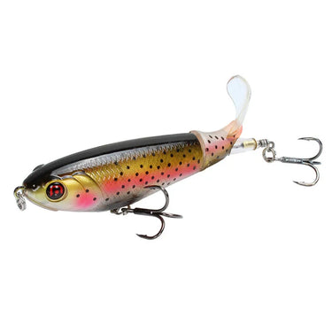 Rotating Tail Topwater Wobblers Popper Fishing Lure Trolling Minnow whopper plopper Bionic fish artificial bait 17g 10.5cm