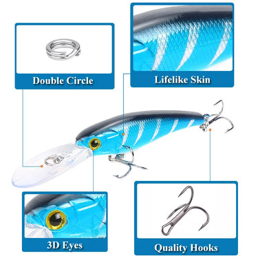 Long Lip Minnow Fishing Lure 95mm 7g Isca Artificial Pesca Hard Fake Bait Crankbait wobbler Good For Fishing Tackle