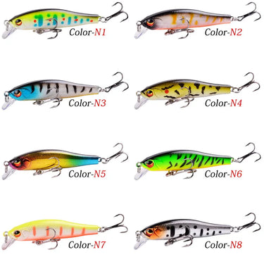 Minnow Fishing Lure 6g 7.2cm Fishing Artificial Hard Bait Bass Wobbler Lures Crankbait Pike Treble Hooks Tackle