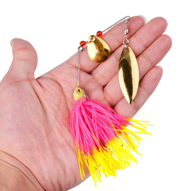 15G Spinnerbait rubber jig Metal bait Spinner spoon Fishing Lure Sequin fishing Tackle pesca Wobbler carp fishing hook 1pcs