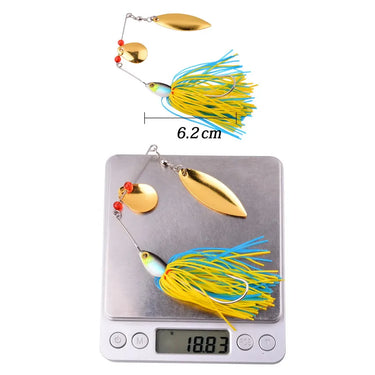 19.5G Spinnerbait Jig Metal Bait Spinner Spoon Bass Baits Sequin Fishing Tackle Lures Pike Wobbler Carp Fishing Hook