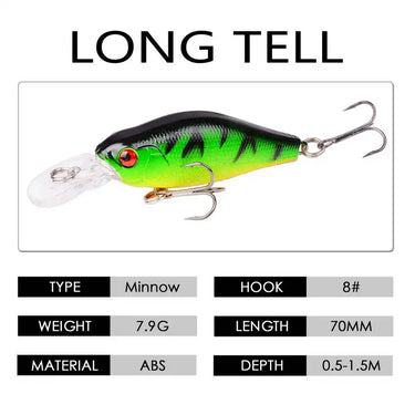 Crankbait Wobbler Hard Fishing Tackle 8g 7cm Swim Bait CrankBaits Bass Fishing Lures 10 Colors Fishing Accessories