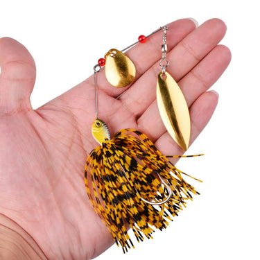 15G Spinnerbait rubber jig Metal bait Spinner spoon Fishing Lure Sequin fishing Tackle pesca Wobbler carp fishing hook 1pcs