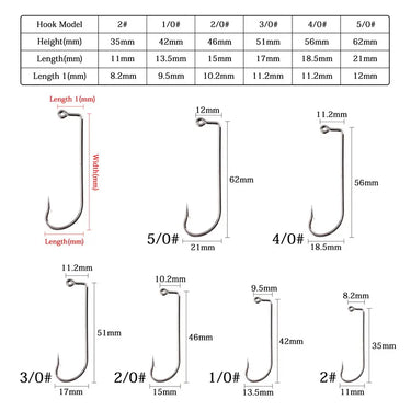 100pcs/lot Long Shank Fishing Hook 2#-5/0# High Carbon Steel Sharp Barbed 90 Degree Offset Narrow Bait Hook for Soft lure