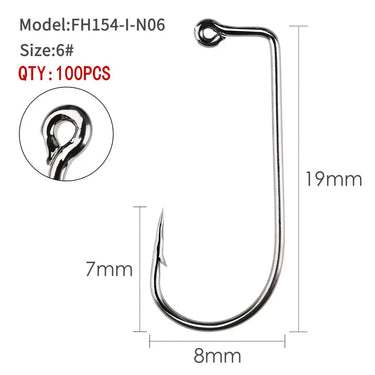 100pcs Barbed Fishing Hooks 6#-5/0# Sea Worm Carp Single Circle Hook Set Fly Fishing Accessories Tackle Carbon Steel Fishhook