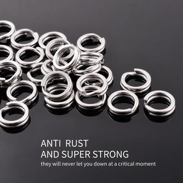 100pcs Fishing Split Rings Hard Bait Silver Stainless Steel 4-8MM Double Loop Split Open Carp Tool Fishing Accessories Tackle