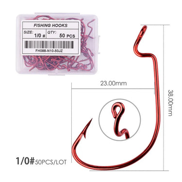 50pcs/lot High-carbon Steel Fishing Hooks Lead Jig Head 1#-50# Hooks Worm Pesca For Soft Bait Tackle High Quality Accessories