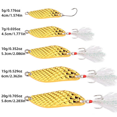 Metal Spinner Spoon trout Fishing Lure Vib Diamond Spinner Bait, Artificial Bass,5g 7g 10g 15g 20g Weights