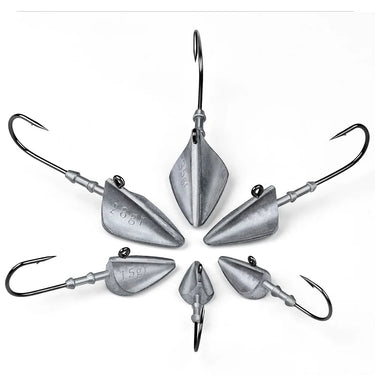 5pcs Triangle Head NED Hooks 7g 10g 15g 21g 28g 35g Auxiliary Hook Soft Worm Jig Lure Hook Jig Head Fishing Tackle Hooks