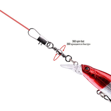 10/50pcs Rolling Swivel Fishing Connector Pin Bearing Interlock Snap14#-3/0# Fishhooks Lures Carp Fishing Accessories