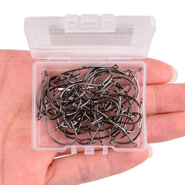 50pcs/box Fishing Hooks 8003 High Carbon Steel Wacky Weedless Worm Wide Gap Fishing Hooks for Bass Fishing Soft Worm