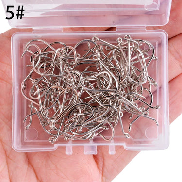 100pc / Box Stainless Steel Octopus Fishhook Sea Fishing Hooks 1#-10# Hook Barbed Ringed Long Shank Saltwater Jigging Hook Japan