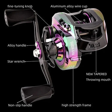 Baitcasting Fishing Reel Max Drag 10kg 10.1:1 Gear Ratio Wheel for Bass Freshwater Bait Casting Pesca Fishing Reels