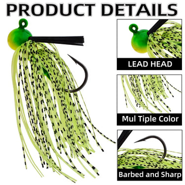 10G/14G/20G Football Jig Spinner Bait Weedless Jig Chatter Bait Fishing Lure Chatterbait Wobbler For Bass Fishing Tackle