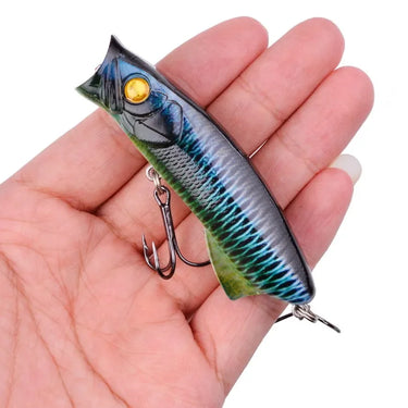 Fishing Lures Topwater 3D Printed Popper Bait 78mm 11.5g Hard Bait Artificial Wobblers Plastic Fishing Tackle with 6# Hooks