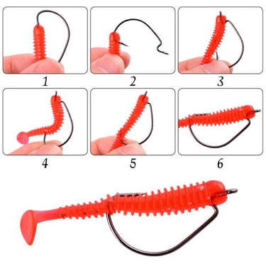 10pcs Wide Gap Worm Fishing Hooks Jig Crank Big Bass Hook Black High Carbon Steel Crank Barbed Hook for Soft Fishing Lure