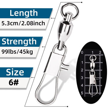 20pcs Winter Ice Fishing Goods Swivel Fishing Connector Pin Bearing Rolling Swivel Snap Fastlock Clips Fishhook Lure TacklePesca