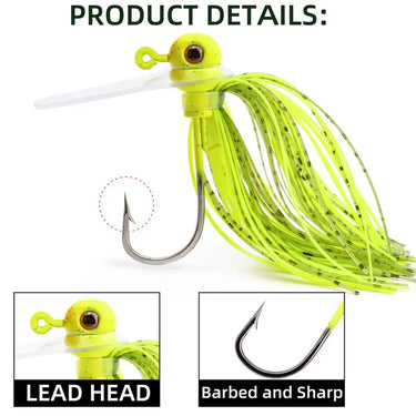 3D Eye Jig Head Spinner Bait Fishing Lure 10g/14g /18g  For Bass Fishing Snag-Free Design Swim Jigs Bass Finesse Jig