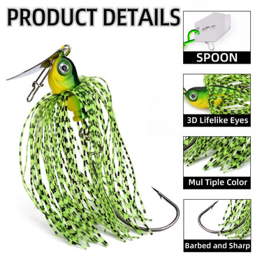 Fishing Lure Chatter Bait Spinner Bait 7G 10G 14G Blade Jig Dancer Buzzbait Wobbler Chatterbait for Bass Pike