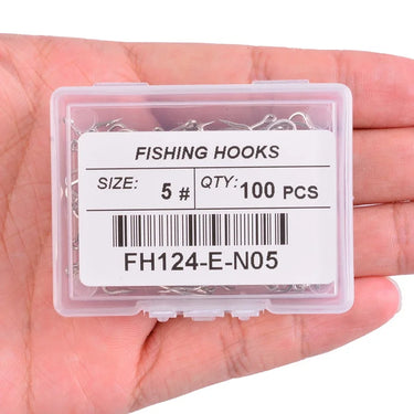 100pcs/ box Long Shank Fishing Hook 1#-1/0# Fish Hooks High Carbon Steel Sharp Barbed Offset Narrow Bait Hook Fishhook