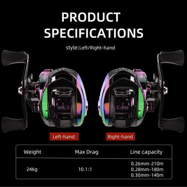 Baitcasting Fishing Reel Max Drag 10kg 10.1:1 Gear Ratio Wheel for Bass Freshwater Bait Casting Pesca Fishing Reels