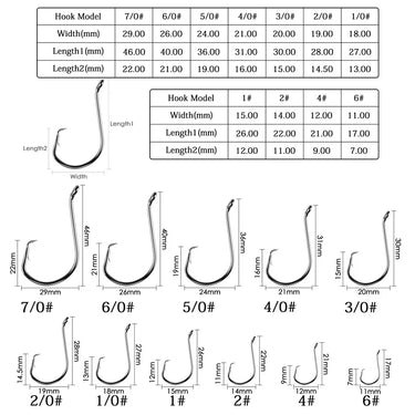 100pc/bag Circle Carp Eyed Fishing Hook Size 6#-7/0# Ring Eye Japan Fishhooks Fishing Hooks Single Jig Fish Hook Tackle