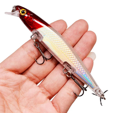 11cm 12.9g Minnow Fishing Lure Laser Hard Artificial Bait 3D Eyes Fishing Wobblers Pike Carp Bait Crankbaits Fishing Tackle