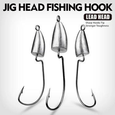 5pcs Triangle Head Hooks 1.75g-14g Ship Type Fishing Hook Soft Worm Jig Lure Hook Jig Head Fishing Tackle Hooks