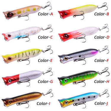 Popper Fishing Lure Wobbler 3D Eyes 8cm 11.5g Topwater Hard Iscas Artificial Plastic Bait Crankbait Pesca Carp Fishing