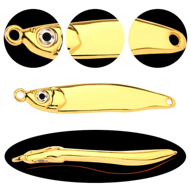 1PC Gold Silvery Fishing Bait Fishing Metal Spoon Lure Bait for Trout Bass Spoons Small Hard Sequins Spinner Spoon