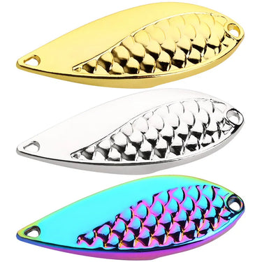 Metal Trout Spoon Fishing Lure 2.5g-20g Pesca Wobbler Spinner Artificial Hard Baits Lures Noise Paillette Bass Tackle