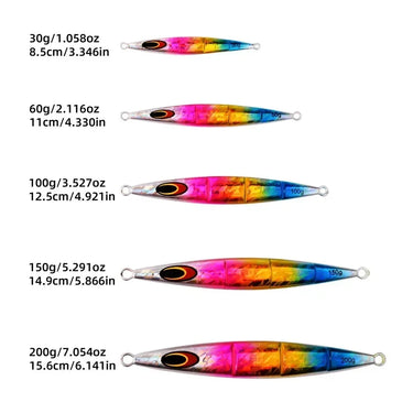 Sinking Saltwater Metal Luminous Deep-sea Boat Fishing Jigging Lure Long Cast Metal Jig Fishing Lures Sea Fishing Jigs