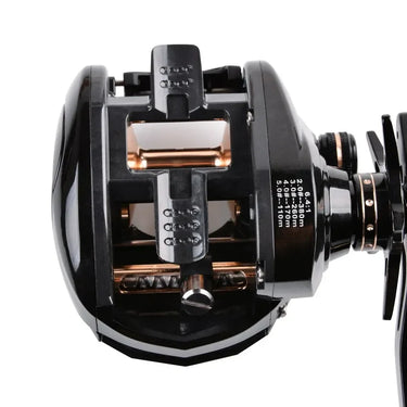 6+1BB Line Counter Baitcasting Reel Digital Display Electronic Fishing Wheel Trolling 6.4:1 Ratio 10kg Max Drag Casting Reels