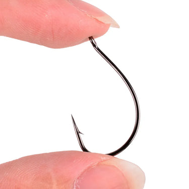 50pcs/box Fishing Hooks 8003 High Carbon Steel Wacky Weedless Worm Wide Gap Fishing Hooks for Bass Fishing Soft Worm