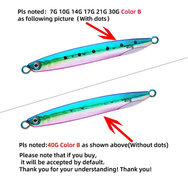 Metal Casting Fishing Lure 7/10/14/17/21/ 30/40G Hard Bait Cast Jigging Spoon Shore Drag Artificial Bait Sea Fishing Jigs