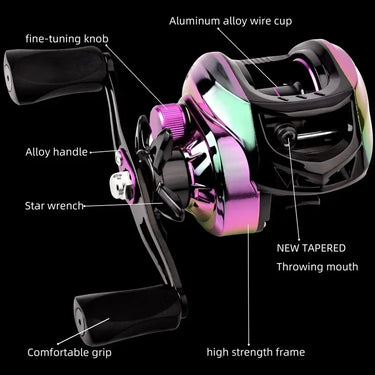 New Baitcasting Reel High Speed 7.2:1 Gear Ratio Fresh Saltwater Magnetic Brake System Ultralight Fishing